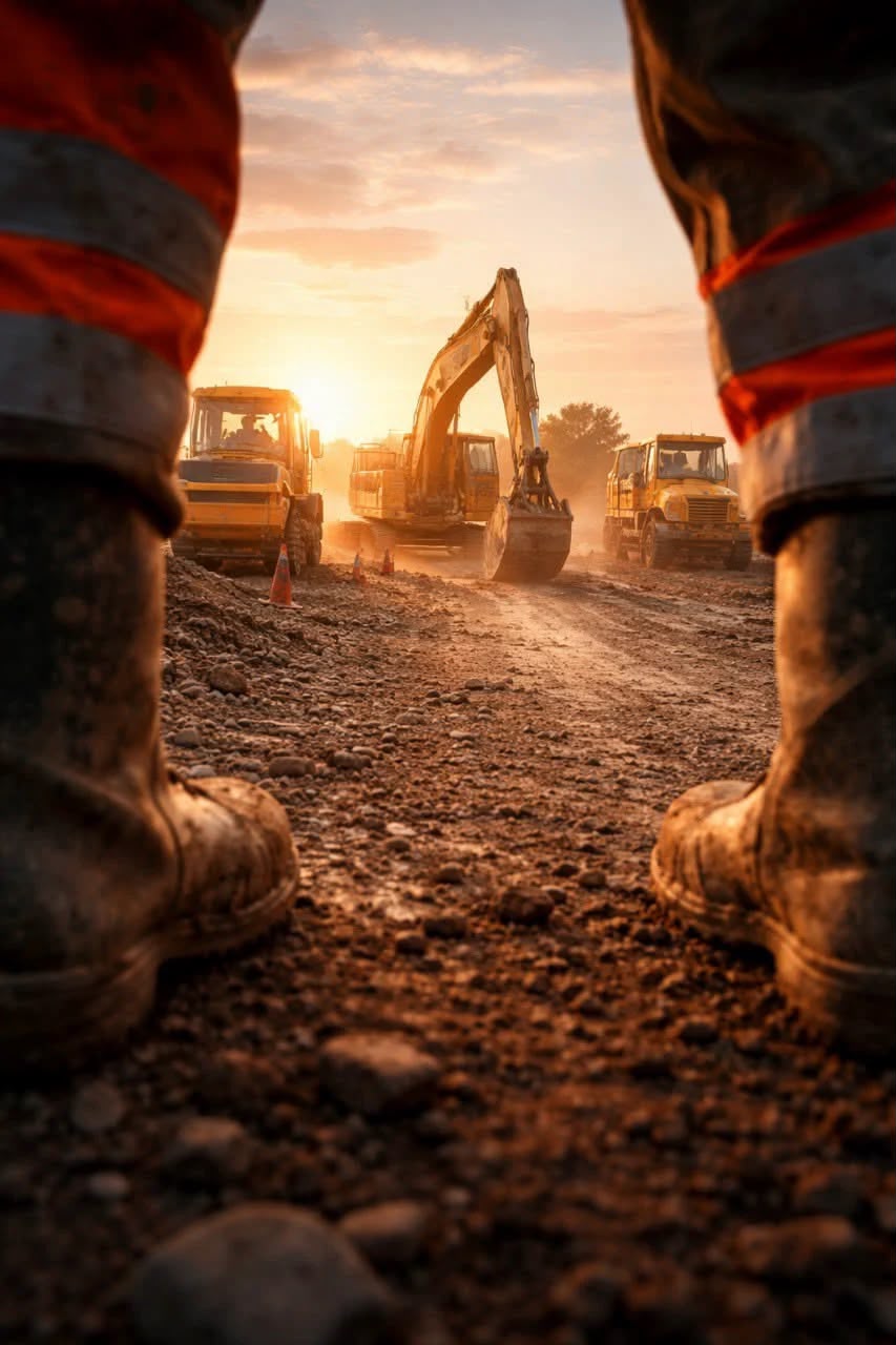 On-Time Delivery - Construction equipment on site